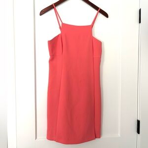 BCBGeneration Coral Midi Slip Dress with Spaghetti Straps